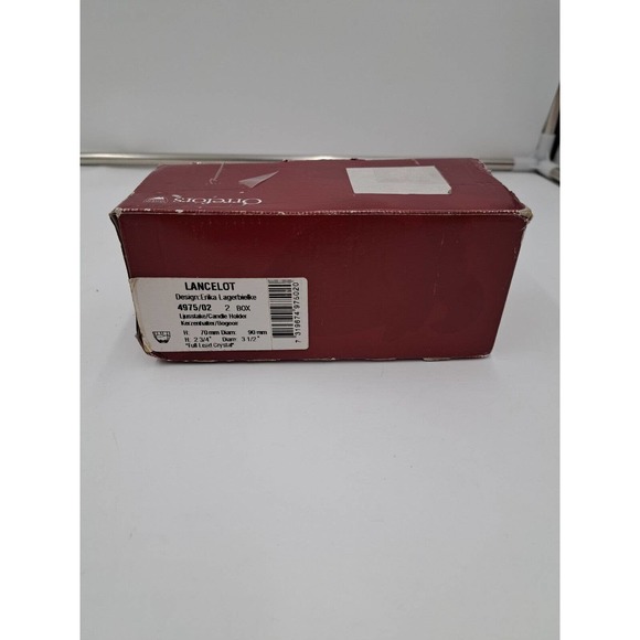 Pair of Orrefors Lancelot Candle Holders made in Sweden w/ box, very nice - Picture 6 of 8